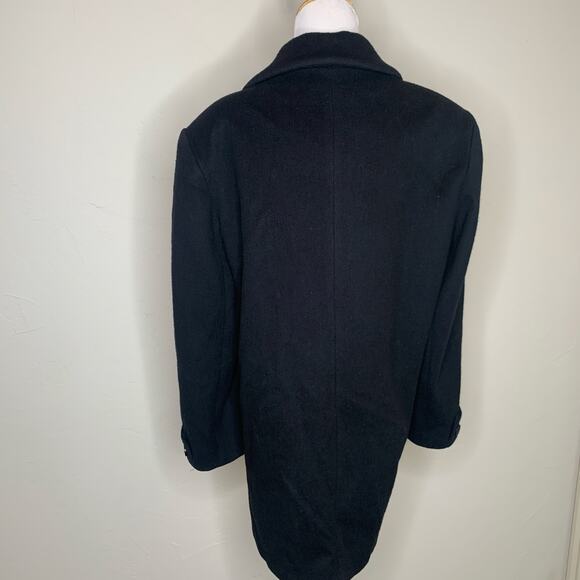 Larry Levine Black Vintage Double Breasted Wool Peacoat Coat Sz 10 - Picture 3 of 9